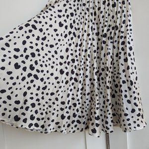 Missguided Petite Pleated Dalmation Polka Print Midi Skirt